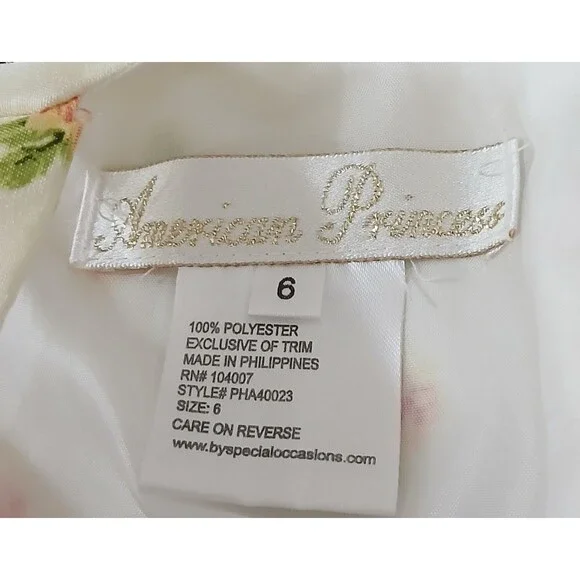 Girls Puff Dress 6 American Princess – Easter Wedding Flower Girl - Picture 9 of 9